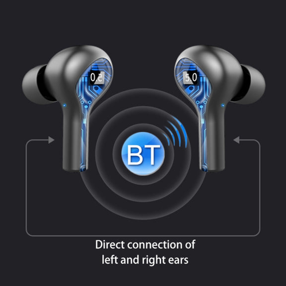 278 TWS External Noise Cancelling Touch Bluetooth Earphone with Charging Box, Support LED Power Digital Display & Breathing Lights & Call & Voice Assistant(Black)