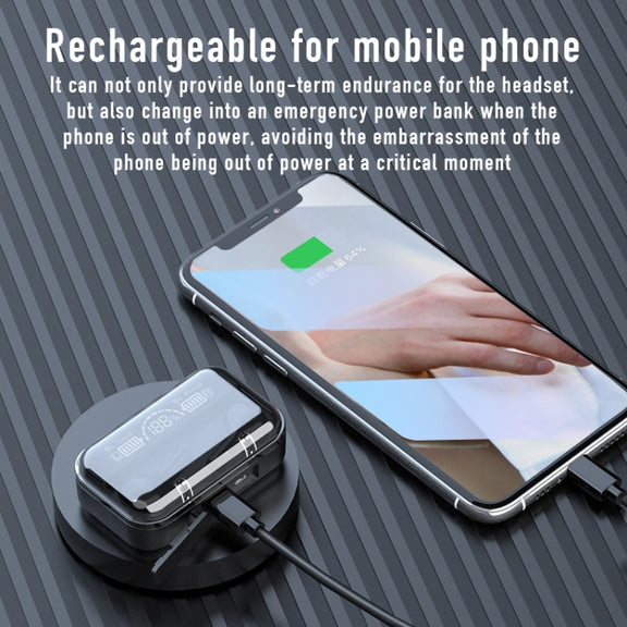 278 TWS External Noise Cancelling Touch Bluetooth Earphone with Charging Box, Support LED Power Digital Display & Breathing Lights & Call & Voice Assistant(Black)