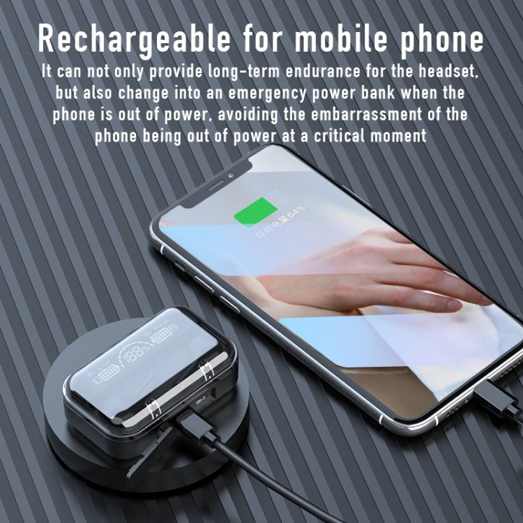 278 TWS External Noise Cancelling Touch Bluetooth Earphone with Charging Box, Support LED Power Digital Display & Breathing Lights & Call & Voice Assistant(Black)