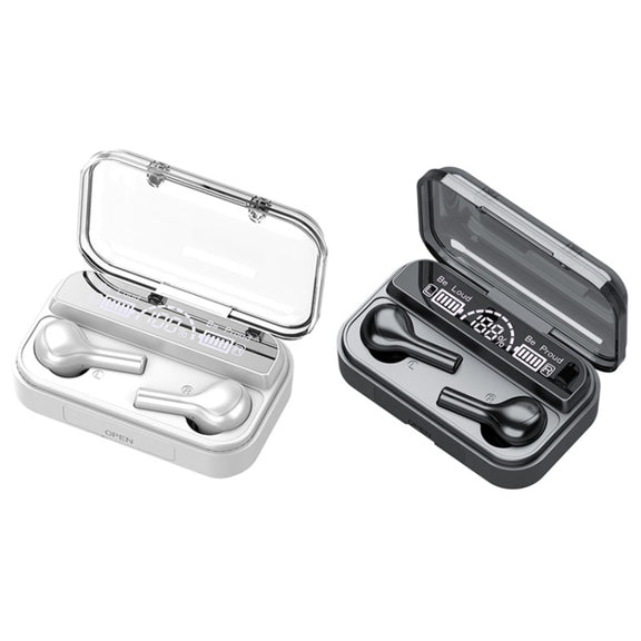 278 TWS External Noise Cancelling Touch Bluetooth Earphone with Charging Box, Support Three-screen Battery Display & Power Bank & Call & Voice Assistant(White)