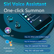 A13 TWS CVC8.0 and DSP Dual Noise Cancelling Touch Bluetooth Earphone with Charging Box, Support LED Digital Display & Clock & Flashlight & HD Call & Siri & Power Bank(Black)
