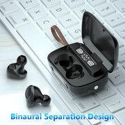 A13 TWS CVC8.0 and DSP Dual Noise Cancelling Touch Bluetooth Earphone with Charging Box, Support LED Digital Display & Clock & Flashlight & HD Call & Siri & Power Bank(Black)