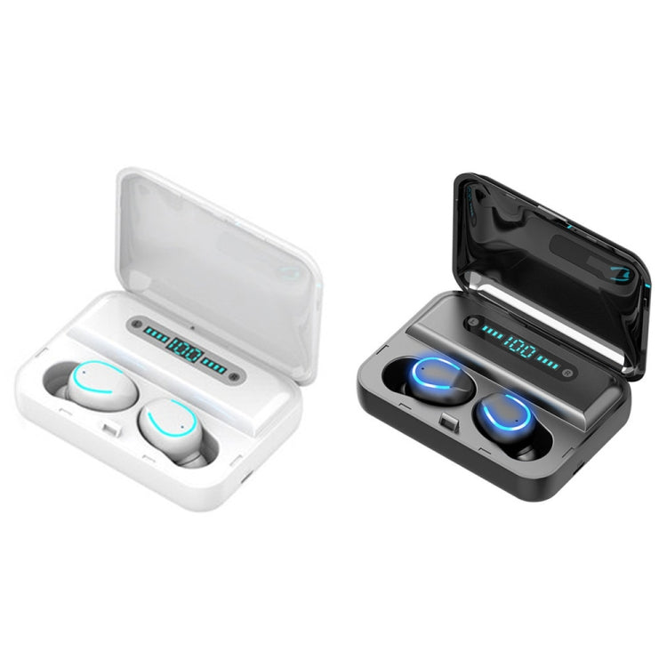 F9-5 Intelligent Noise Cancelling Touch Bluetooth Earphone with Charging Box, Supports Three-screen LED Power Display & HD Call & Power Bank & Siri(White)