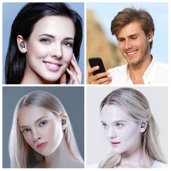 F9-6 TWS CVC8.0 Noise Cancelling Touch Bluetooth Earphone with Pull-out Cylindrical Charging Box, Support LED Power Digital Display & Call & Siri(Black)