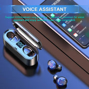 F9-8 TWS CVC8.0 Noise Cancelling Touch Mini Bluetooth Earphone with Charging Box, Support Three-screen LED Power Display & Mobile Phone Holder & Call & Voice Assistant(Black)
