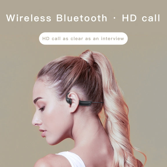 G100 Bluetooth 5.0 Wireless Ear-mounted Sports Water-resistant Bone Conduction Earphone (Black)