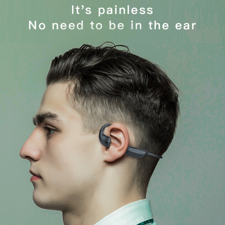 G100 Bluetooth 5.0 Wireless Ear-mounted Sports Water-resistant Bone Conduction Earphone (Black)