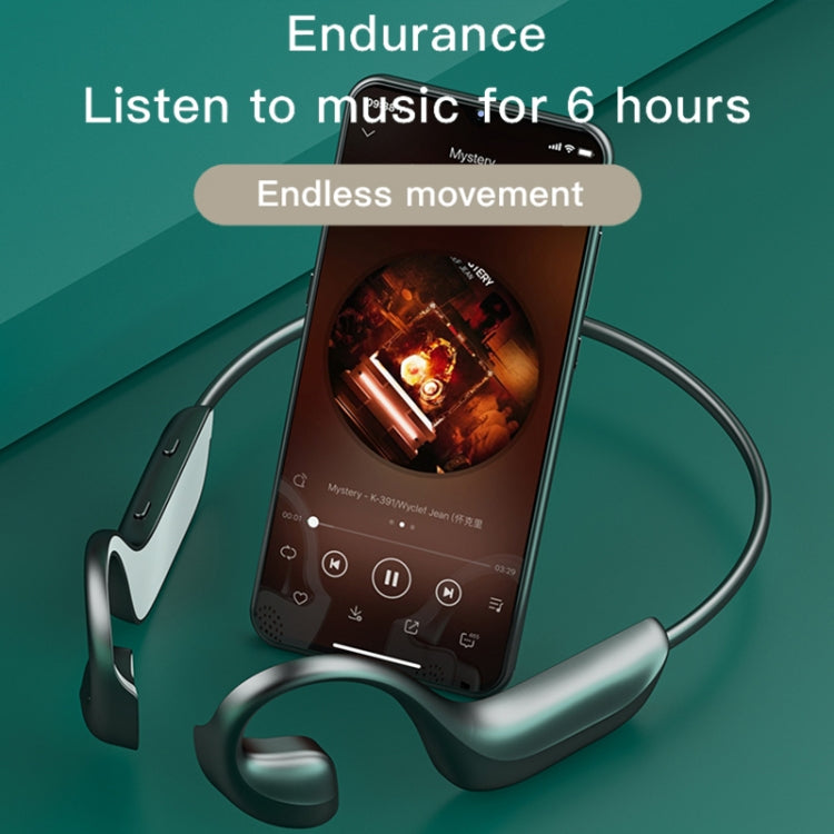 G100 Bluetooth 5.0 Wireless Ear-mounted Sports Water-resistant Bone Conduction Earphone (Black)