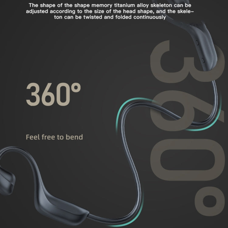 G100 Bluetooth 5.0 Wireless Ear-mounted Sports Water-resistant Bone Conduction Earphone (Black)