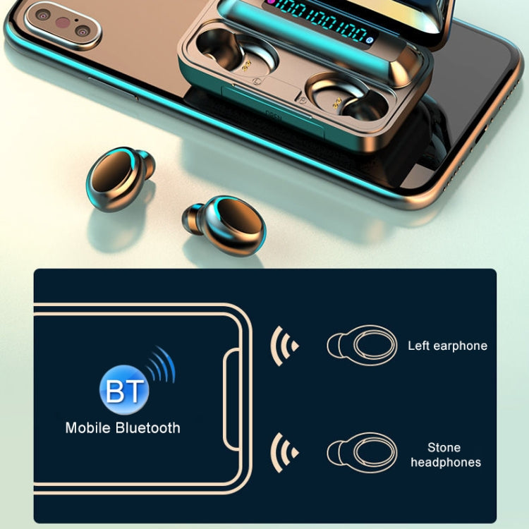 F9-5C Three-screen Digital Display Noise Reduction Bluetooth Earphone(Black)