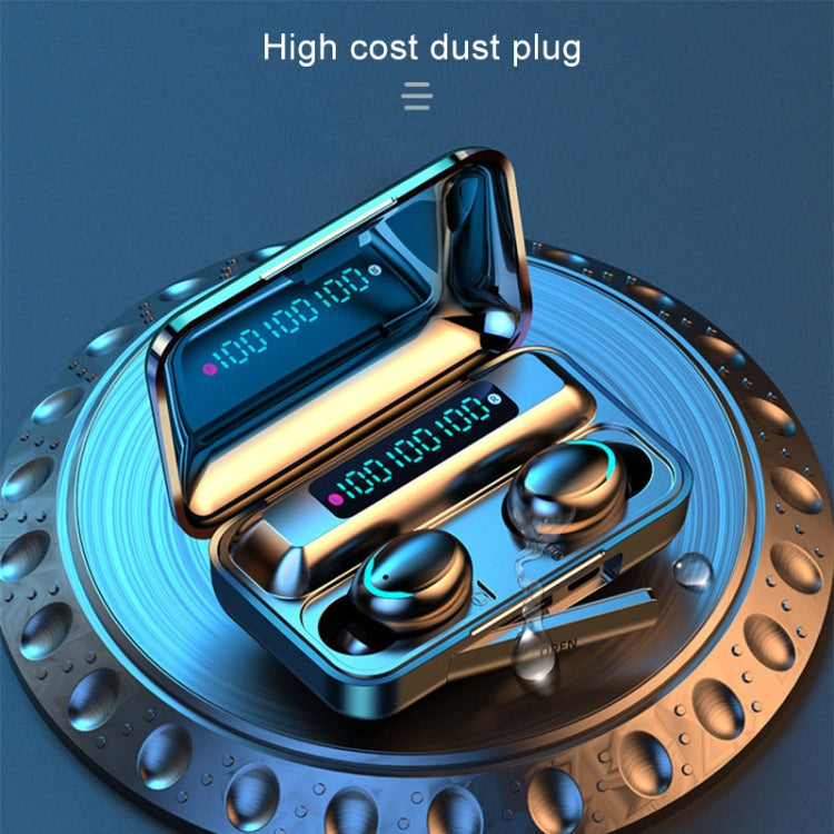F9-5C Three-screen Digital Display Noise Reduction Bluetooth Earphone(Black)