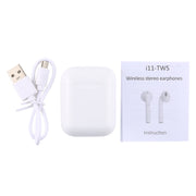 i11-TWS Bluetooth V5.0 Wireless Stereo Earphones with Magnetic Charging Box, Compatible with iOS & Android(White)
