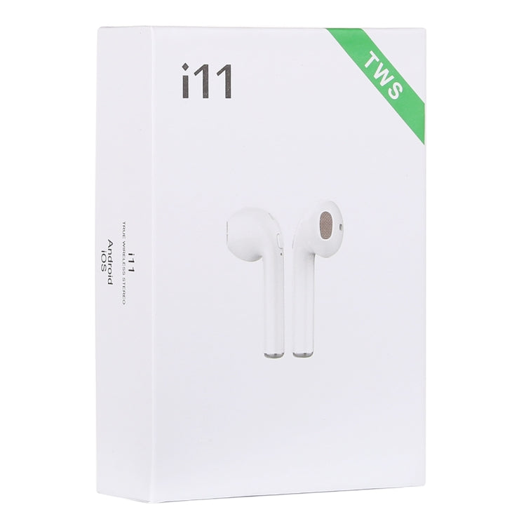 i11-TWS Bluetooth V5.0 Wireless Stereo Earphones with Magnetic Charging Box, Compatible with iOS & Android(White)