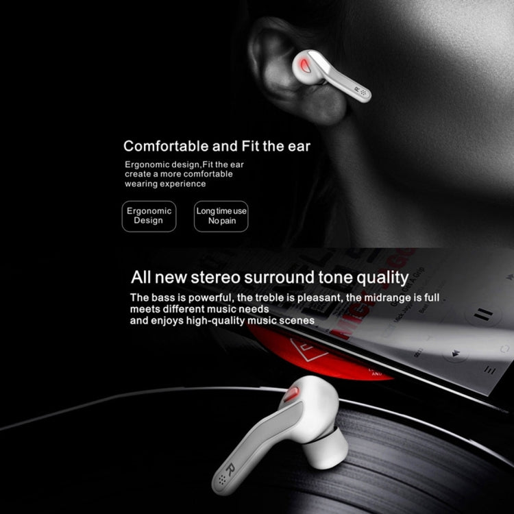 T-88 TWS Bluetooth V5.0 Wireless Stereo Earphones with Magnetic Charging Box(White)