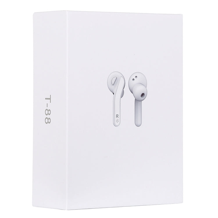 T-88 TWS Bluetooth V5.0 Wireless Stereo Earphones with Magnetic Charging Box(White)