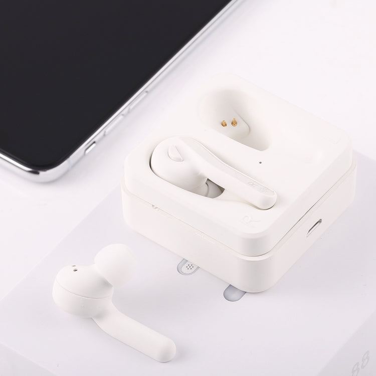 T-88 TWS Bluetooth V5.0 Wireless Stereo Earphones with Magnetic Charging Box(White)