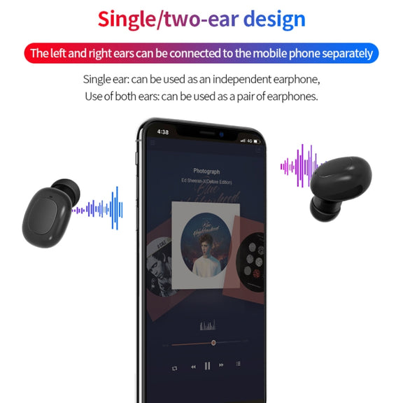 A10 TWS Space Capsule Shape Wireless Bluetooth Earphone with Magnetic Charging Box & Lanyard, Support HD Call & Automatic Pairing Bluetooth(White)
