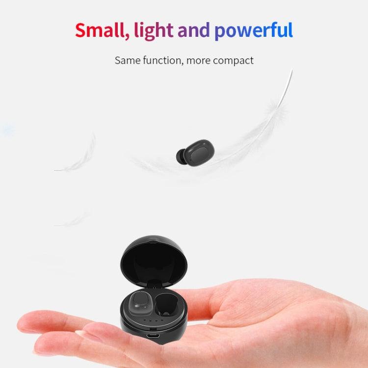A10 TWS Space Capsule Shape Wireless Bluetooth Earphone with Magnetic Charging Box & Lanyard, Support HD Call & Automatic Pairing Bluetooth(White)