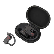 JHO-A9 TWS  Wireless Hanging Ear Type Bluetooth Earphone with Charging + Storage Integrated Zipper Bag, Support Voice Control(Black)