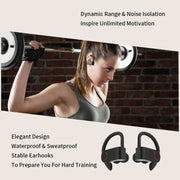 JHO-A9 TWS  Wireless Hanging Ear Type Bluetooth Earphone with Charging + Storage Integrated Zipper Bag, Support Voice Control(Black)