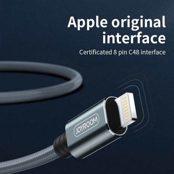 JOYROOM S-M369 Simple Series 2.4A 8 Pin Nylon Braided Data Cable, Length: 1.2m (Gold)