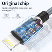 JOYROOM S-M369 Simple Series 2.4A 8 Pin Nylon Braided Data Cable, Length: 1.2m (Gold)