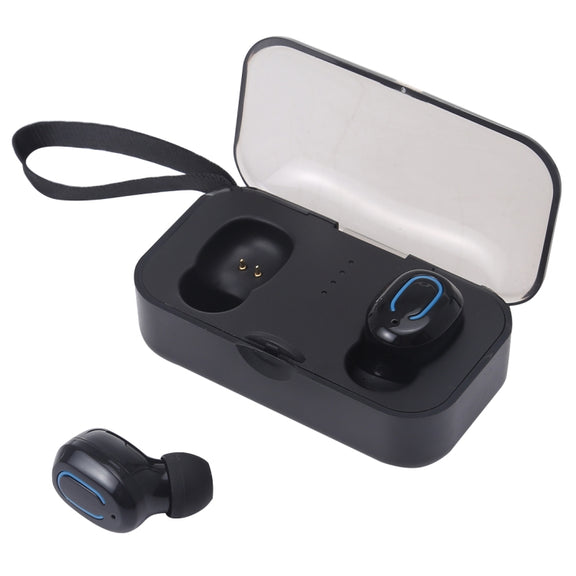 TI8S TWS Dazzling Wireless Stereo Bluetooth 5.0 Earphones with Charging Case(Black)