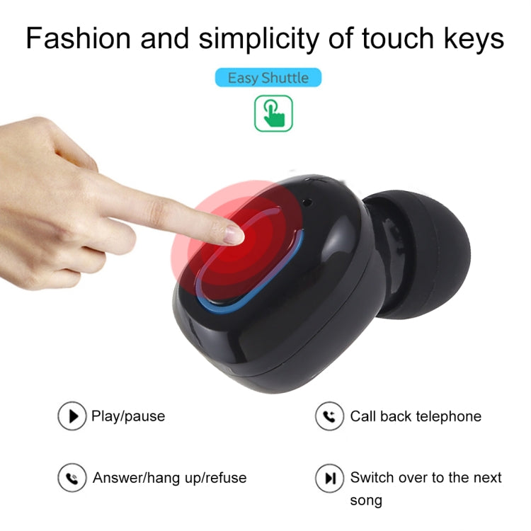 TI8S TWS Dazzling Wireless Stereo Bluetooth 5.0 Earphones with Charging Case(Black)