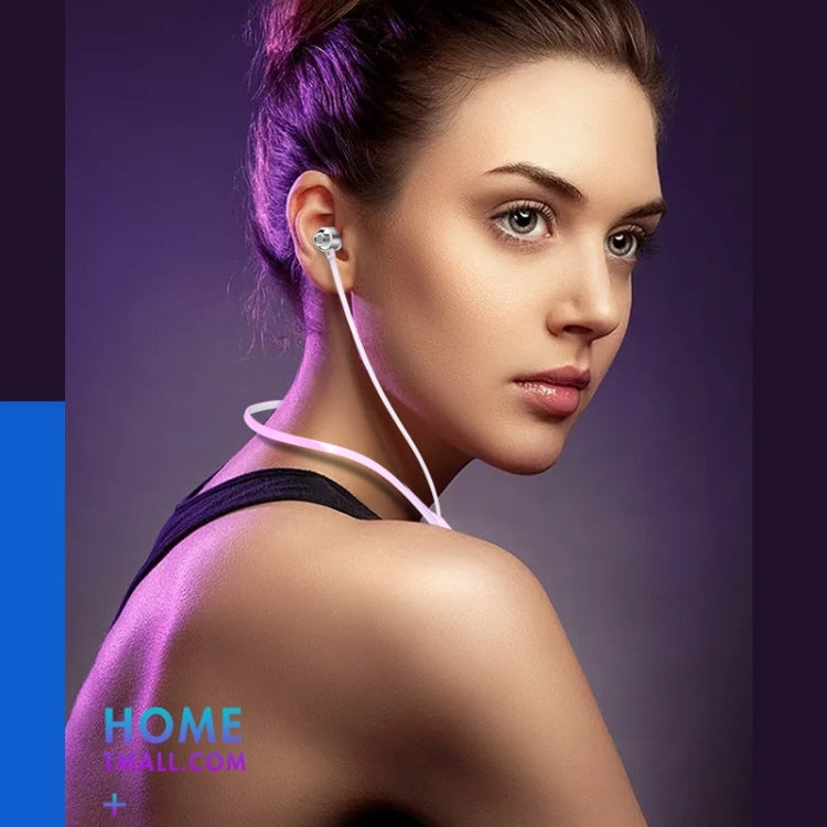 Bluetooth 5.1 Round Wire Neck-mounted Bluetooth Sports Earphone with Magnetic Function(White)
