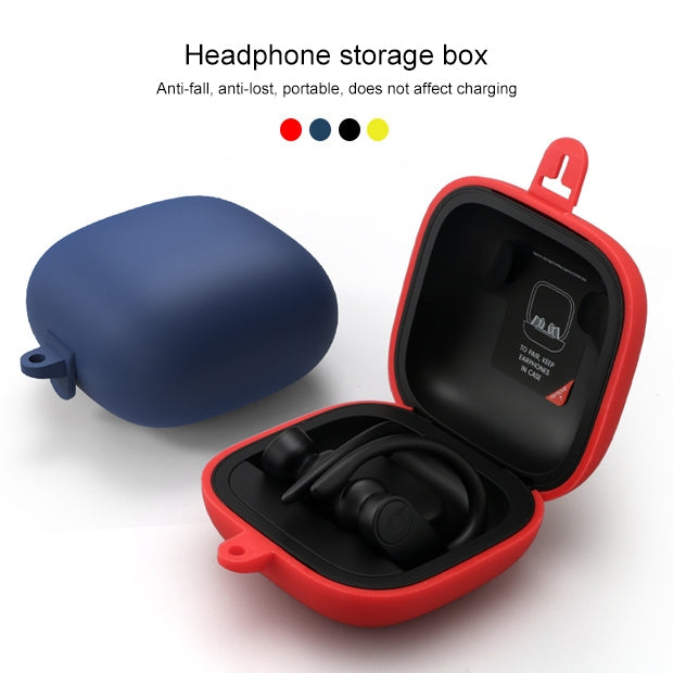 Solid Color Silicone Wireless Bluetooth Earphone Protective Case for Beats Powerbeats Pro(Black)