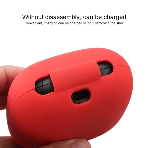 Solid Color Silicone Wireless Bluetooth Earphone Protective Case for Beats Powerbeats Pro(Wine Red)
