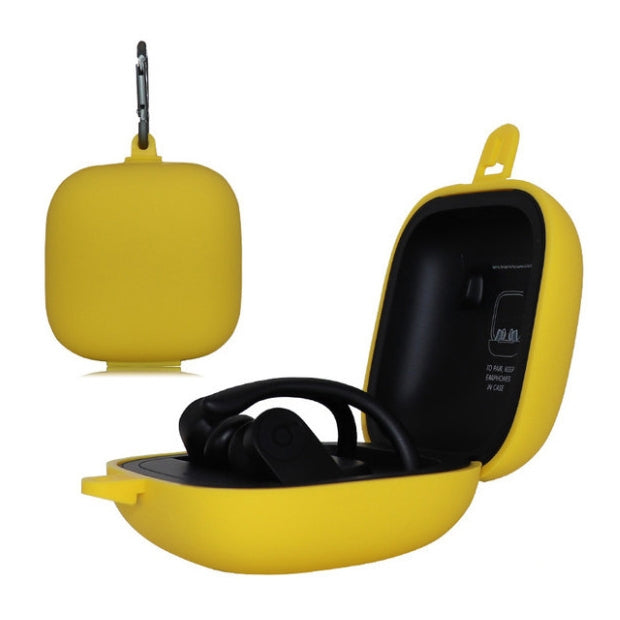 Solid Color Silicone Wireless Bluetooth Earphone Protective Case for Beats Powerbeats Pro(Yellow)