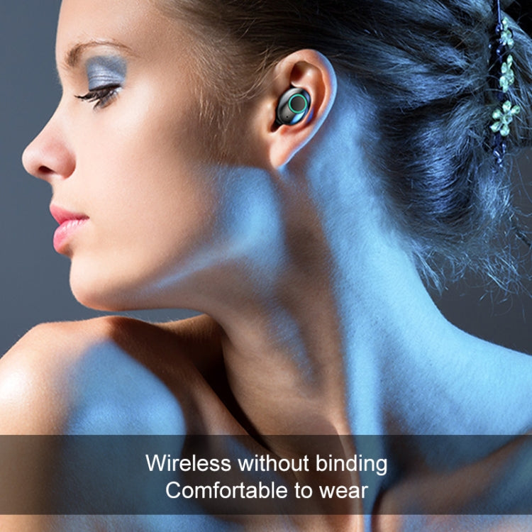 M7 TWS V5.0 Binaural Wireless Stereo Bluetooth Headset with Charging Case and Digital Display(White)