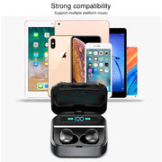 X7 TWS V5.0 Binaural Wireless Stereo Bluetooth Headset with Charging Case and Digital Display(White)