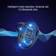 X7 TWS V5.0 Binaural Wireless Stereo Bluetooth Headset with Charging Case and Digital Display(White)