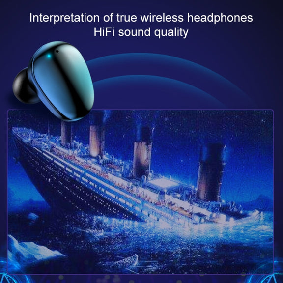 X7 TWS V5.0 Binaural Wireless Stereo Bluetooth Headset with Charging Case and Digital Display(White)
