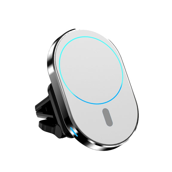JJT-968 15W Max Output Magnetic Car Air Outlet Bracket Wireless Charger(White)