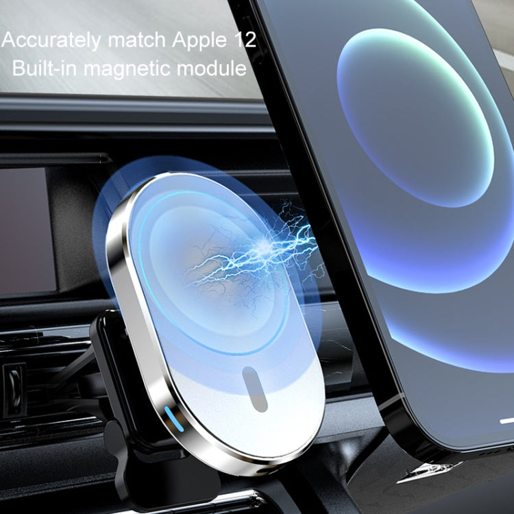 JJT-968 15W Max Output Magnetic Car Air Outlet Bracket Wireless Charger(Black)