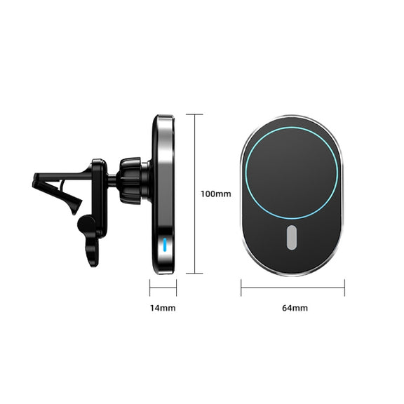 JJT-968 15W Max Output Magnetic Car Air Outlet Bracket Wireless Charger(Red)