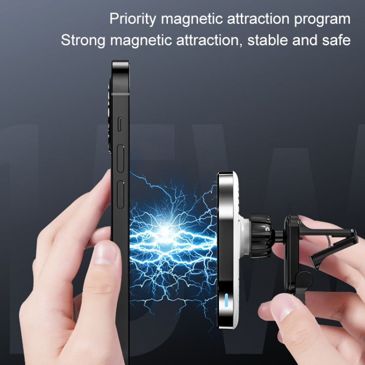 JJT-968 15W Max Output Magnetic Car Air Outlet Bracket Wireless Charger(Blue)