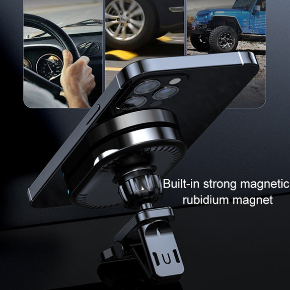 JJT-968 15W Max Output Magnetic Car Air Outlet Bracket Wireless Charger(Black)