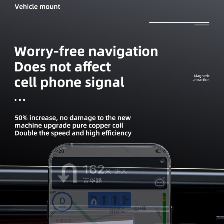 JJT-969 15W Max Output Magnetic Car Air Outlet Bracket Wireless Charger(White)