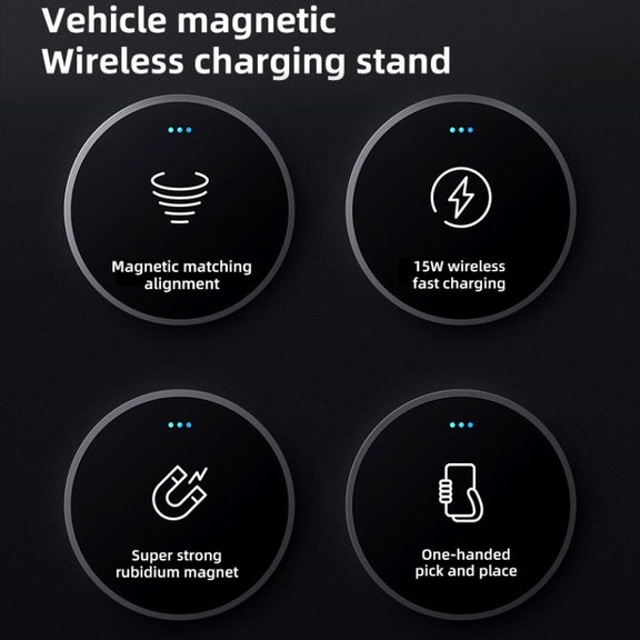 JJT-969 15W Max Output Magnetic Car Air Outlet Bracket Wireless Charger(White)