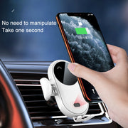 K10 15W Max Output Infrared Sensor Car Air Outlet Bracket Wireless Charger(Black)