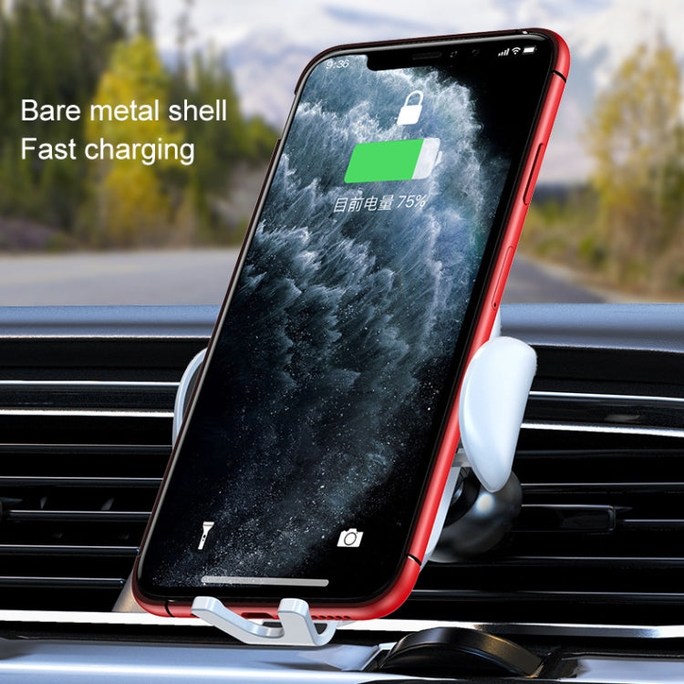 K10 15W Max Output Infrared Sensor Car Air Outlet Bracket Wireless Charger(Black)