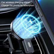 K07 15W Max Output Magnetic Car Air Outlet Bracket Wireless Charger(Black)