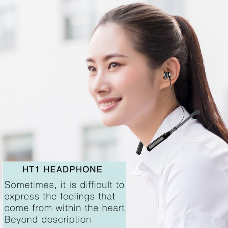 HT1 Magnetic In-Ear Wireless Bluetooth Stereo Headset(Black)