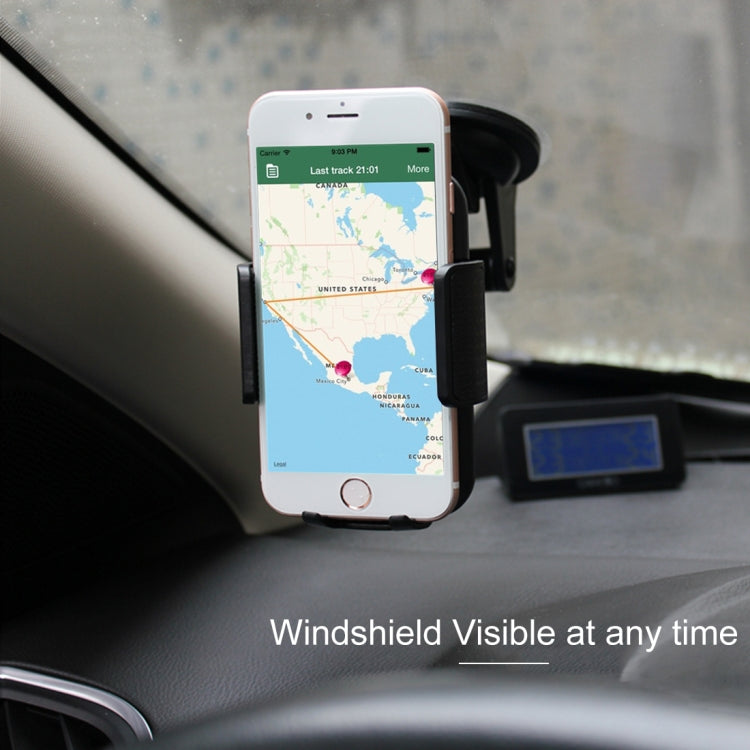 Universal Rotatable Adjustment Car Windshield Mobile Phone Holder with Suction Cup (Black)
