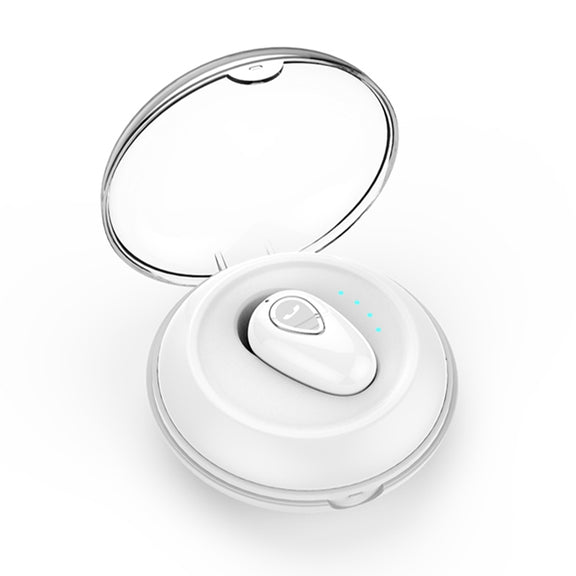 YX01 Sweatproof Bluetooth 4.1 Wireless Bluetooth Earphone with Charging Box, Support Memory Connection & HD Call(White)