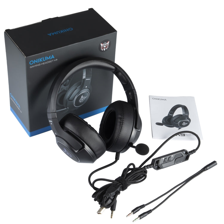 ONIKUMA K9 Single Plug RGB Adjustable Gaming Headphone with Microphone(Black)